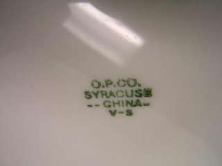 Syracuse China O. P. Co. V S Plate Vintage white tan  