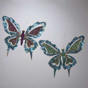  Club Pack of 24 Regal Peacock Aqua Wing Inlay Butterfly 