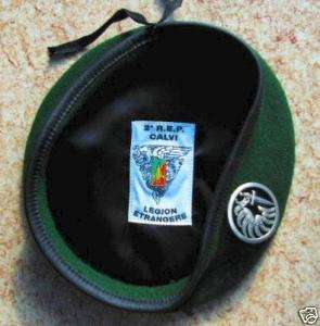 BERET + BADGE 2nd REP   FRENCH FOREIGN LEGION ETRANGERE  