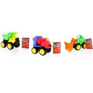   Vehicle 3 Toy Pack Dump truck, Cement Mixer and Backhoe Toys & Games