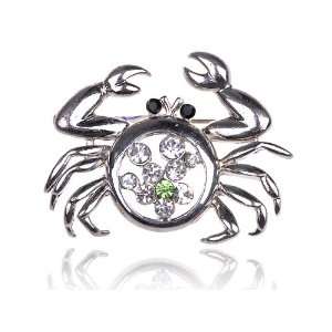  Crystal Rhinestone Funny Cute Alaskan Pincer Crab Pin Brooch Jewelry