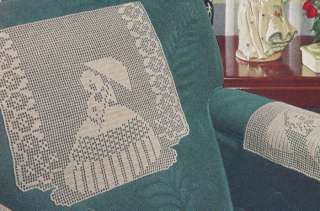 Vintage Crochet Pattern Crinoline Lady Filet Runner  