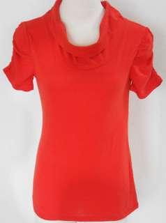 BANANA REPUBLIC Womens Rust Short Sleeve Cowl Neck Knit Shirt Sizes 