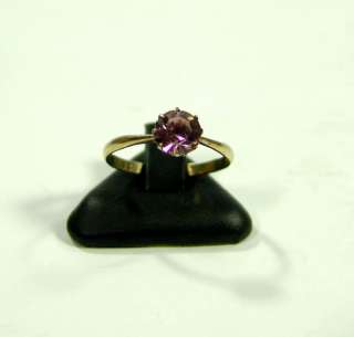 ART DECO RUSSIAN GOLD SILVER CROWN AMETHYST LADIES RING  