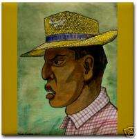 Diego Rivera Mexico Ceramic Art Tile Man in Panama Hat  