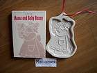 Longaberger Pottery Bunny Series Cookie Mold Mama and Baby 1994 VGC 