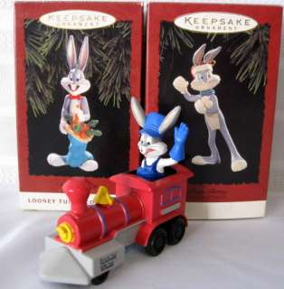 Bugs Bunny WB 2 Hallmark Ornaments 1993/95 & Diecast Train Warner Bros 