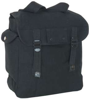 Military Army Black Canvas Musette Bag  
