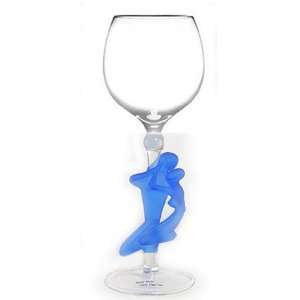  Hand Blown Wine Glass with Figurines Stem 