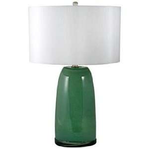  Mouth Blown Green Glass Table Lamp
