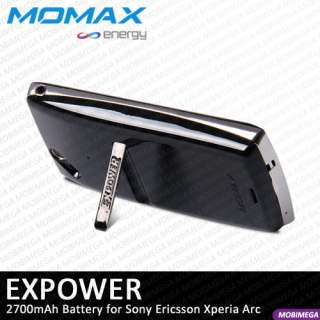 Momax EXPower 2700mAh Extra Battery w Clip Stand Case Sony Ericsson 