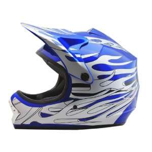 DOT Youth Blue Flame Dirt Bike ATV Motorcross Off road Helmet (M20.1 