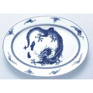  Mottahedeh Blue Dragon Oval Platter
