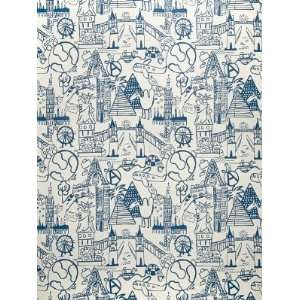   FbC 3113702 Sightseeing Toile   Blue Fabric Arts, Crafts & Sewing