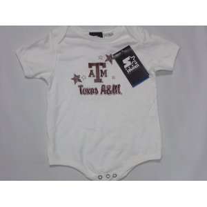 Texas A & M Aggies NCAA White Short Sleeve T Shirt Baby/Infant Onesie 