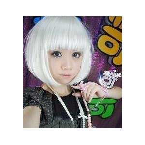  New Short Straight White Cosplay Party Wig Bob Hair Toys & Games