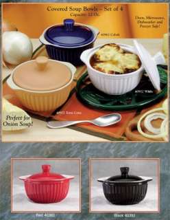 Romertopf Clay French Onion Covered Soup Bowls NEW  