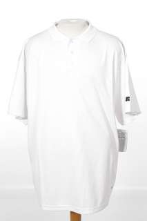 Russell Big and Tall White Dri Power Golf Polo 3XL 3X  