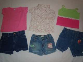 GIRLS 6 6 9 9 12 MONTHS HUGE 55 pc SPRING SUMMER CLOTHES SHOES LOT 
