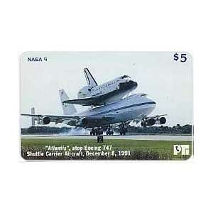   Card NASA 9 $5. Atlantis Shuttle Piggyback On Boeing 747 Aircraft