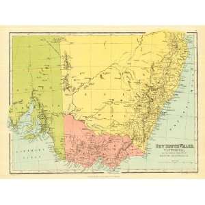  Bartholomew 1858 Antique Map of New South Wales