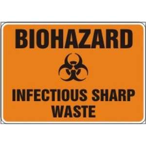 Labels BIOHAZARD INFECTIOUS SHARP WASTE (w/graphic) Adhesive Dura 