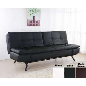  Zentro Leather Convertible Sofa in Dark Brown