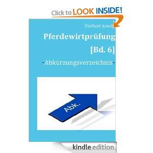 Pferdewirtprüfung [Bd.6]  Abkürzungsverzeichnis  (German Edition 
