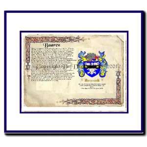  Baaren Coat of Arms/ Family History Wood Framed