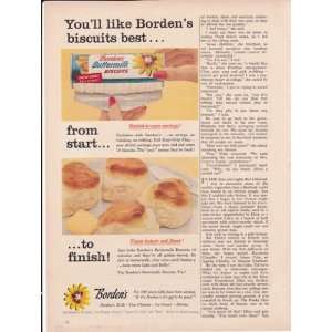  Borden Buttermilk Biscuits 1957 Original Vintage 