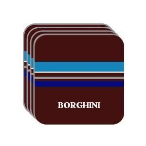 Personal Name Gift   BORGHINI Set of 4 Mini Mousepad Coasters (blue 