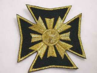 Iron Cross Black Gold Heraldic Embroidered Patch  