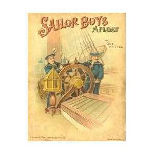  Sailor Boys Afloat 28x42 Giclee on Canvas