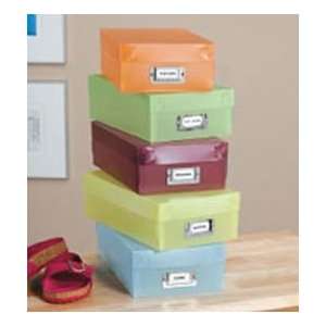 Plastic Organizer Boxes   Shoebox Design  Set of 5 (Multi) (3.75H x 7 