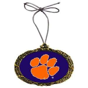  Clemson Tigers NCAA Gold Classic Logo Holiday Ornament 