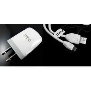  New OEM HTC White USB Wall Charger and White Charging Cable for HTC 