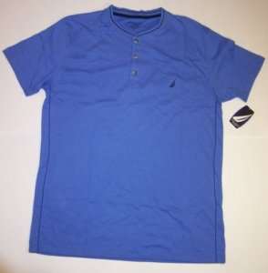 NAUTICA Mens Cotton Henley T Shirt M Blue NEW Sleepwear  