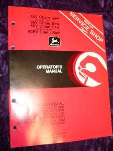 John Deere 50V/55V/60V/80EV Chainsaw Operators Manual  