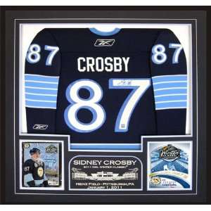  Signed/Framed Sidney Crosby 2011 NHL Winter Classic Jersey 