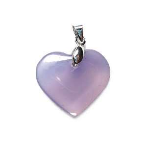   Blue Agate Gemstone Heart Pendant with Corded Necklace Jewelry
