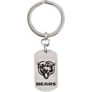  Stainless Steel Chicago Bears Team Name Logo Keychain 