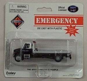 Boley HO 1/87 Die Cast Intl Police Black & White Roll Off On Flatbed 