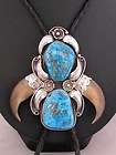   Old Pawn Sterling Silver Morenci Turquoise Claws XL Mens Bolo Tie