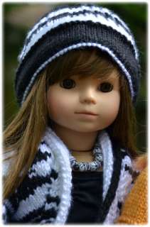 Hand knit knitted bolero, safari hat & bag set fits American Girl 18 