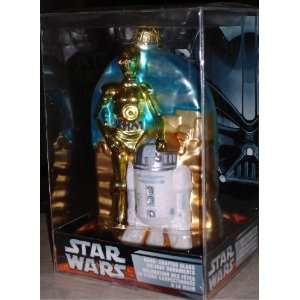  Star Wars Glass Ornament   R2D2 and C3PO 