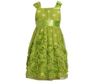 Bonnie Jean Girls Lime Green Mesh Bonaz Wedding Easter Spring Dress 8 