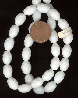 30 Vtg HASKELL MILKGLASS BARQ OVAL AUSTRIAN Beads #170C  