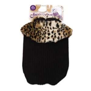   Plax SOE62 Sweater with Leopard Cape in Black Small