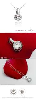 Hearts & Arrows Swiss stone Necklace E 1.87Carat + Free Beautiful Gift 