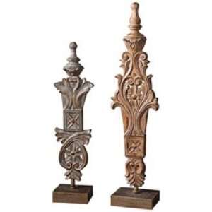  Set of 2 Uttermost Taiki Large Distressed Finials